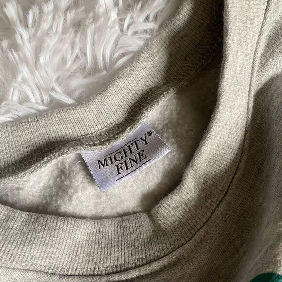 Mighty Fine Merry Whatever Holiday Gray Crew Neck Sweatshirt Girls Size Medium - Picture 3 of 5